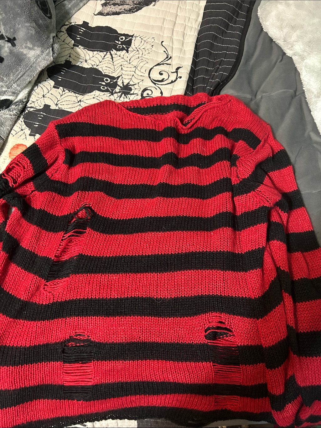 Red And Black Striped Men’s Sweater